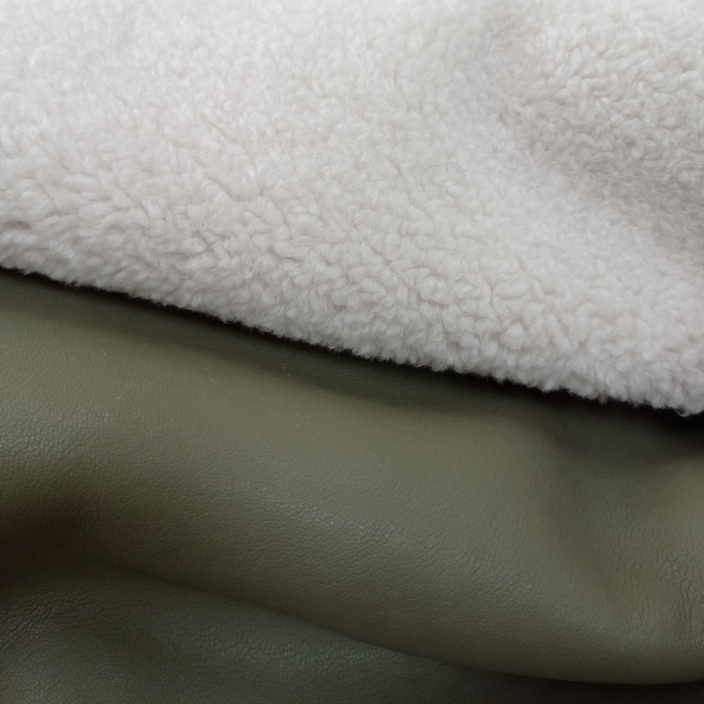 Дубленочная ткань барашек хаки Дубленочная ткань барашек хаки