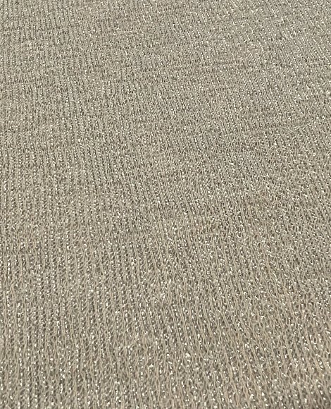 Трикотаж тонкая вязка серебро беж